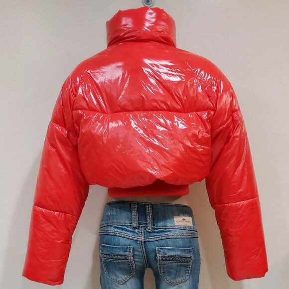 💥HOT ITEM💥ZARA Blogger Fav Quilted Cropped Puffer in Glossy Red - Picture 14 of 16